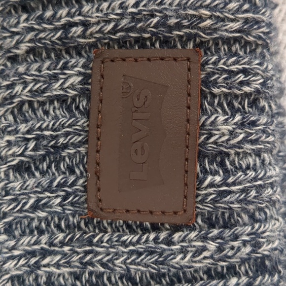 Levis Unisex Winter Beanie Hat Knit Fleece Lined Heather Blue One Size Fits All - Picture 2 of 8